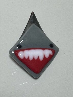 Funny Shark Fused Glass Brooch